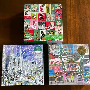 Holiday Puzzle Set - Cats & Dogs, Winter Scenes